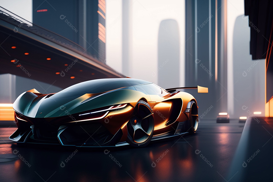 Carro esportivo colorido