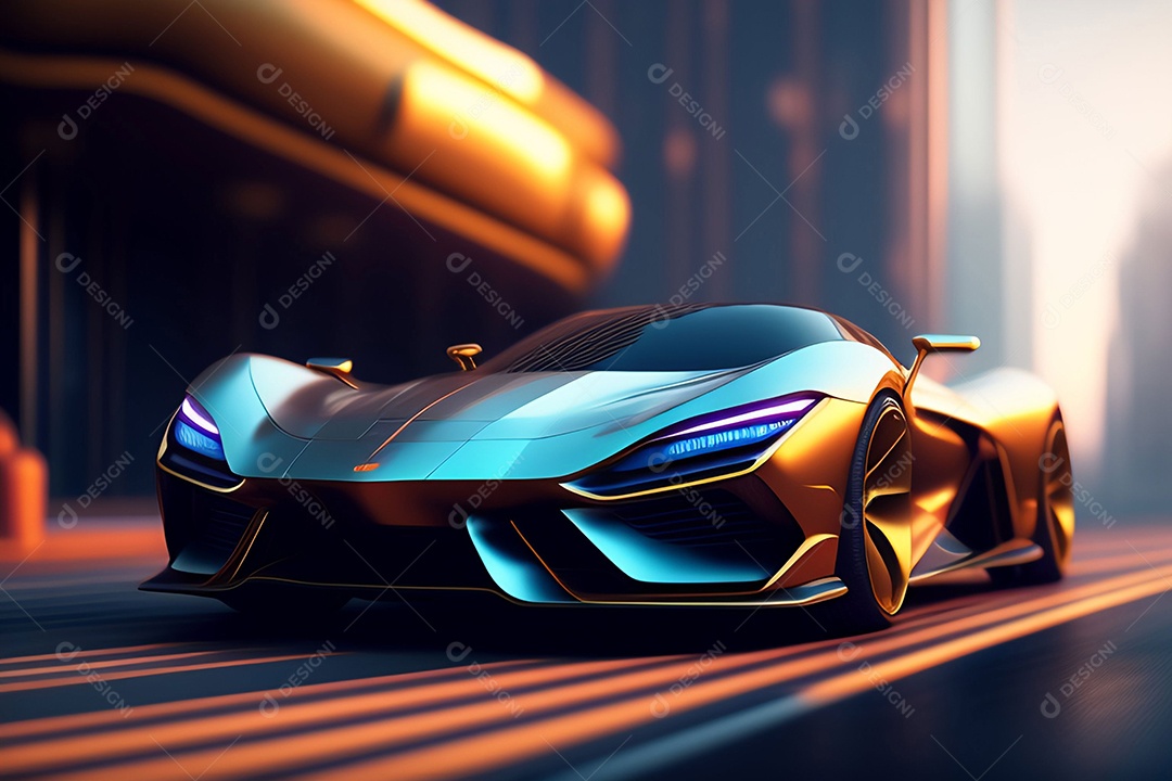 Carro esportivo colorido