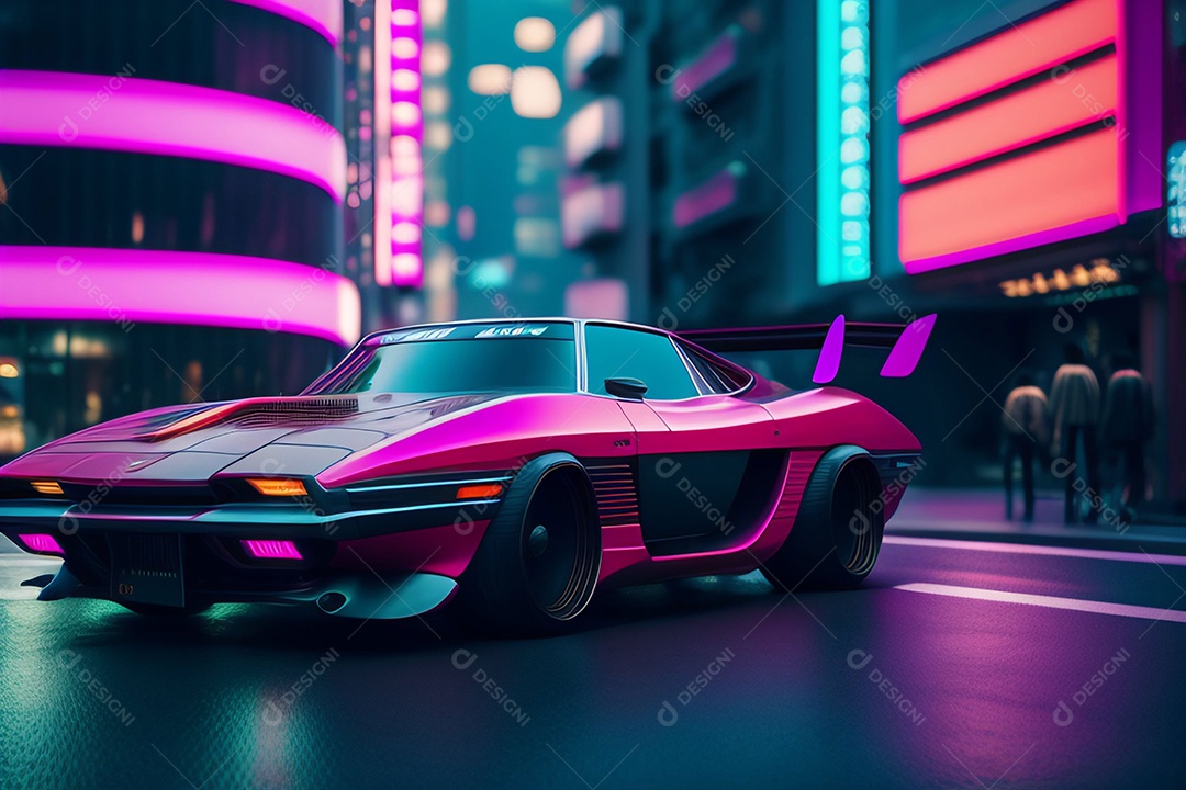 Carro esportivo colorido