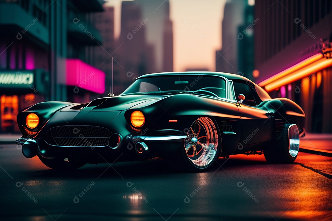 Carro esportivo colorido