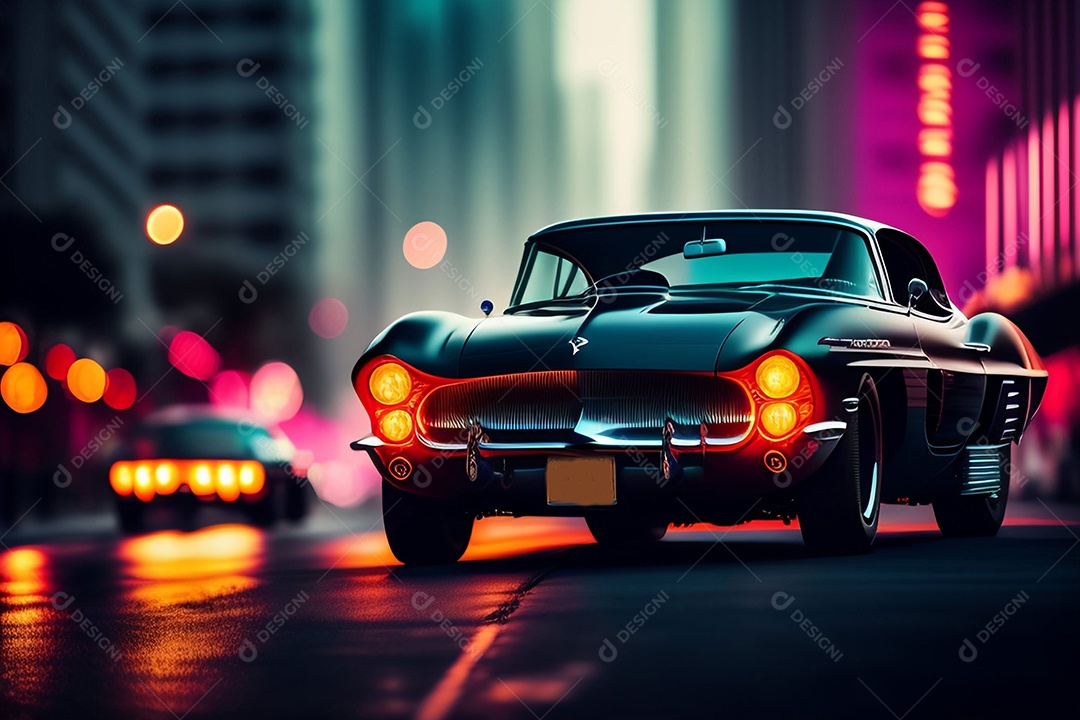 Carro antigo e moderno