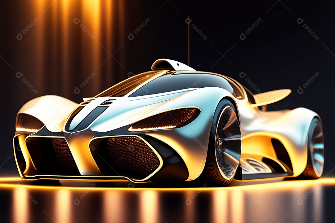 Carro esportivo dourado