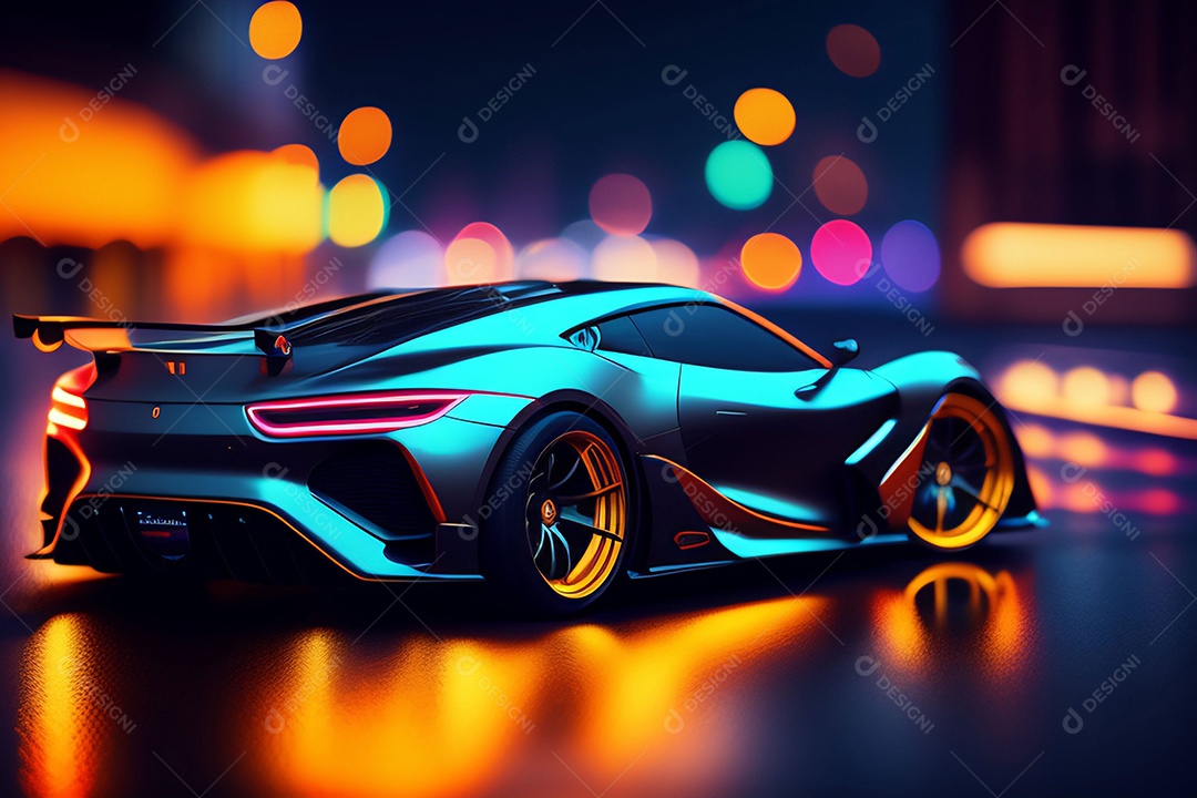 Carro esportivo colorido