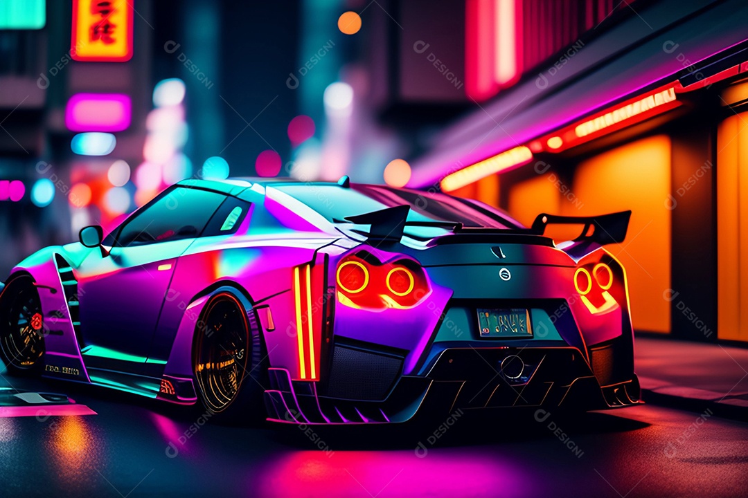 Carro esportivo colorido