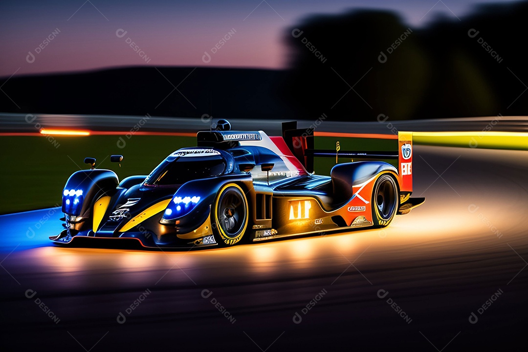 Carro de corrida colorido