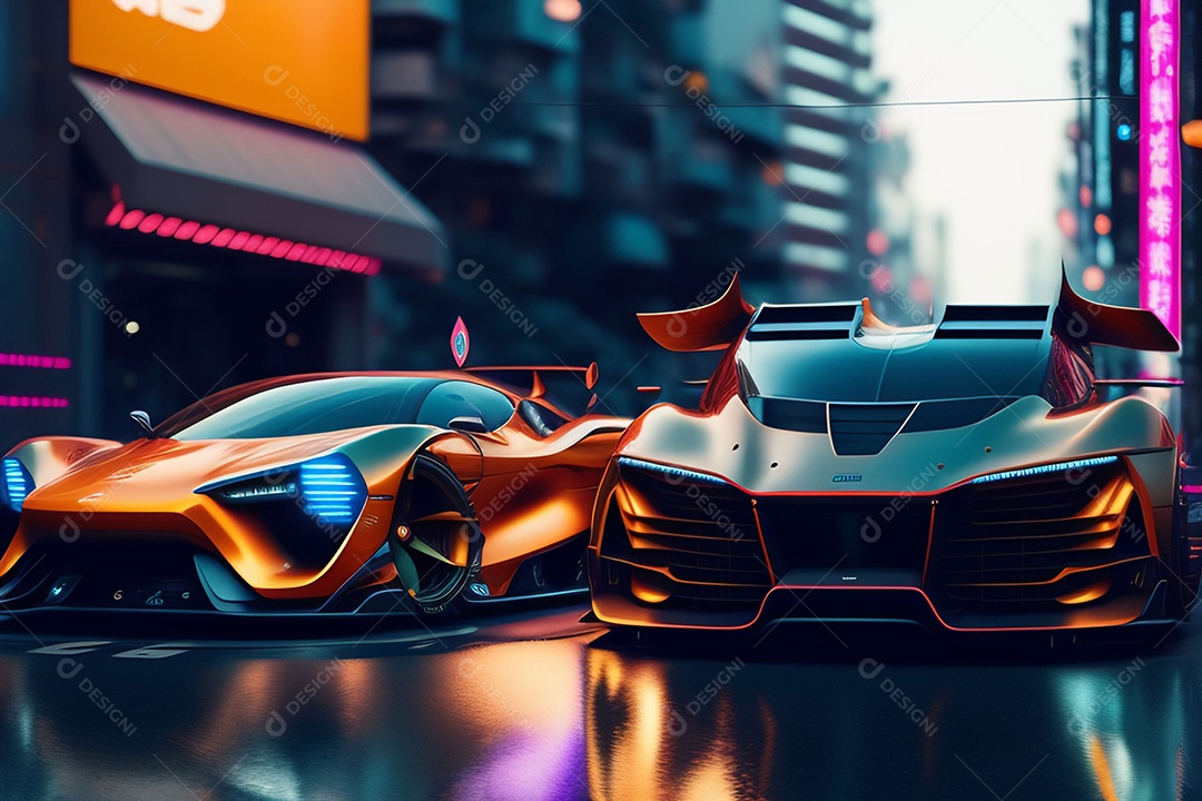 Carro esportivo colorido