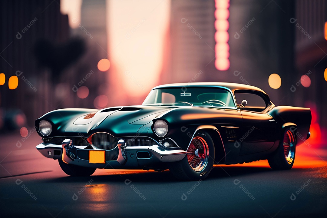 Carro esportivo colorido