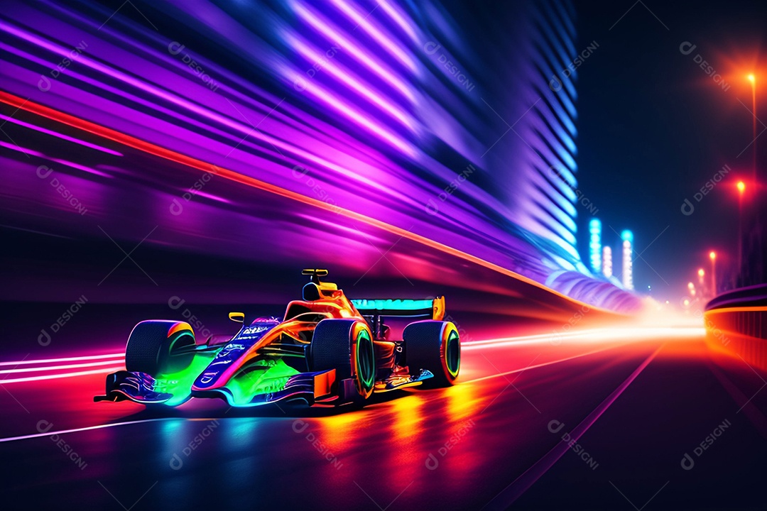 Carro de corrida colorido