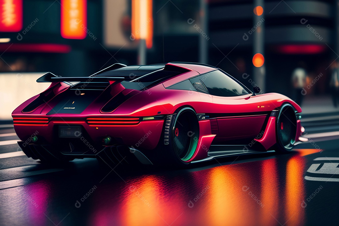 Carro esportivo colorido