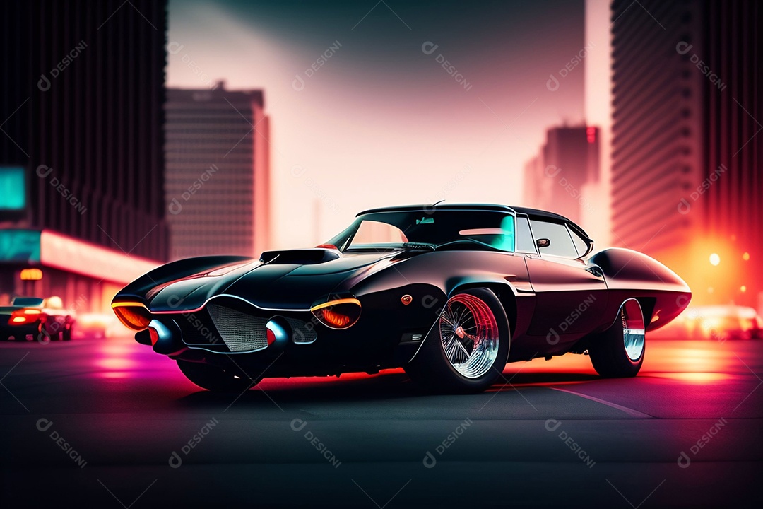 Carro esportivo colorido