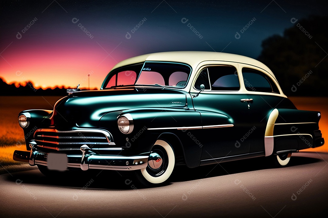 Carro antigo colorido