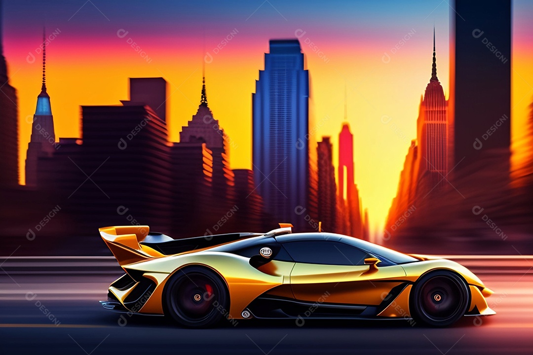 Carro esportivo colorido