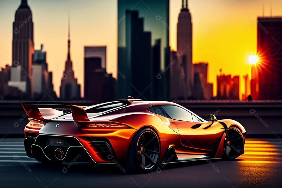 Carro esportivo colorido