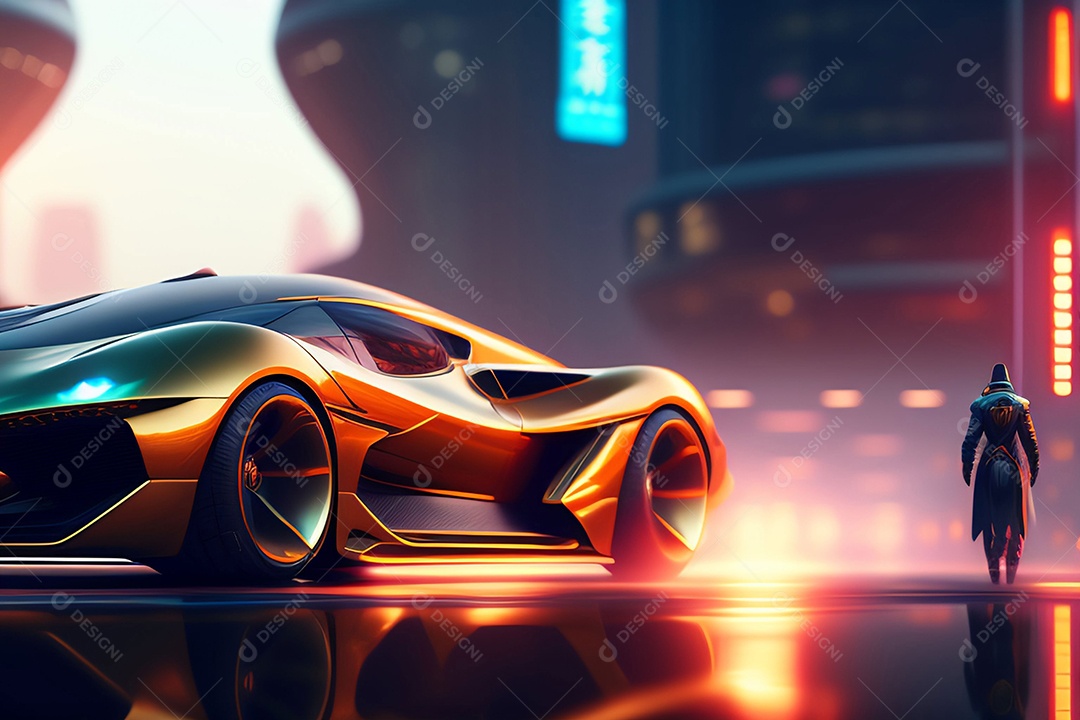 Carro esportivo colorido