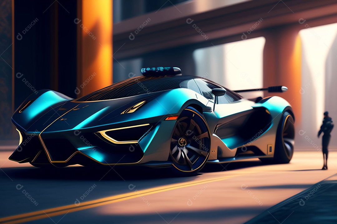 Carro esportivo colorido