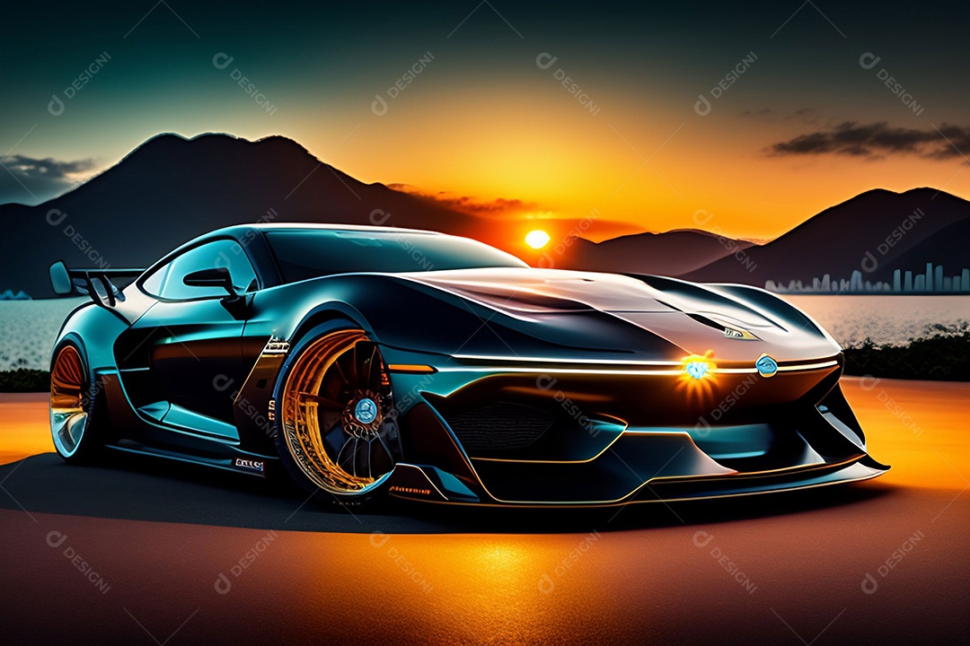 Carro esportivo colorido