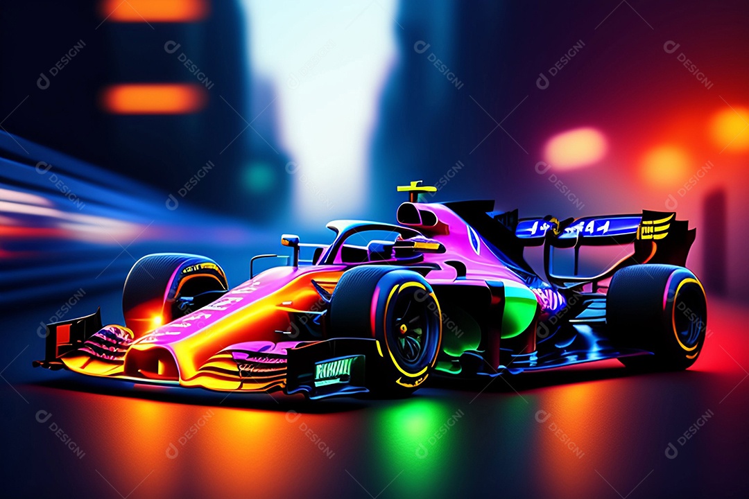 Carro de corrida colorido