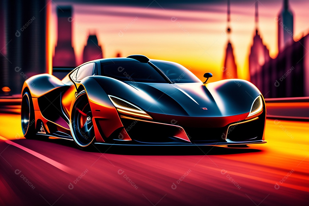 Carro esportivo colorido