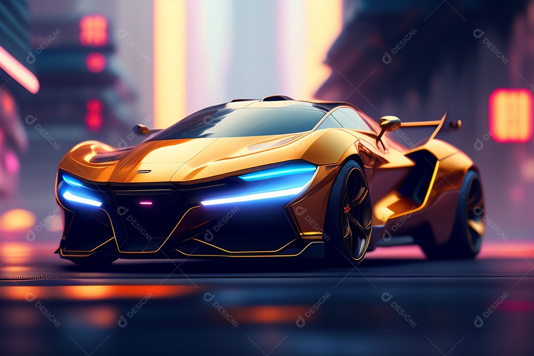 Carro esportivo colorido