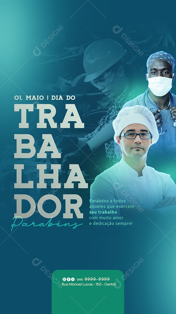 Social Media Dia Do Trabalhador 01 De Maio Exercem Seu Trabalho PSD Editavel