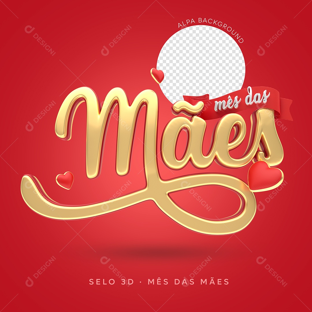 Selo 3D Para Composição Mês Das Mães PSD