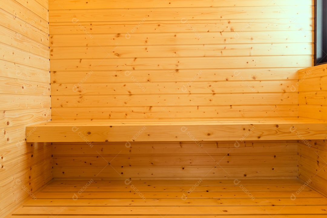 Sala de sauna vazia de fundo dourado de luxo tradicional