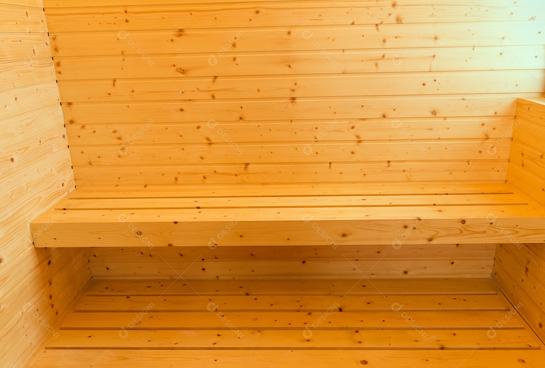 Sala de sauna vazia de fundo dourado de luxo tradicional