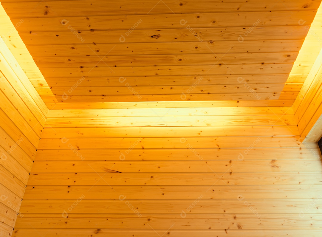 Sala de sauna vazia de fundo dourado de luxo tradicional