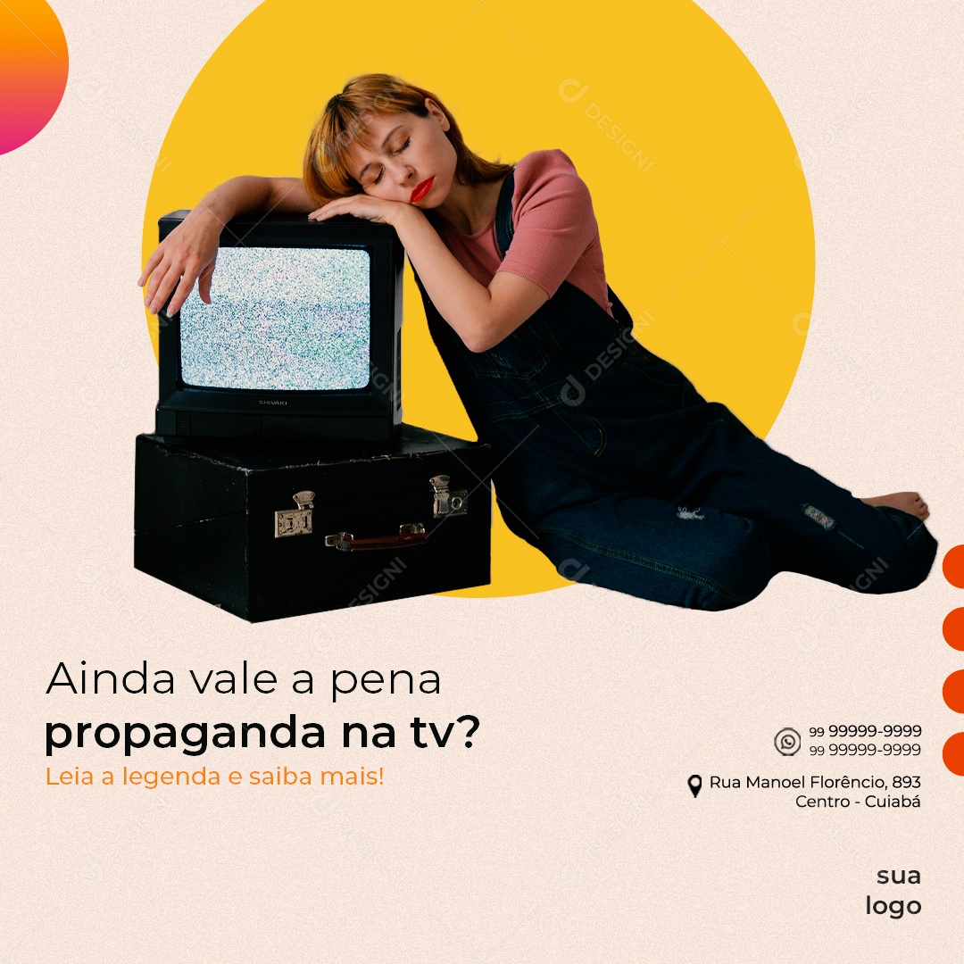 Ainda Vale a Pena Propaganda na TV? Social Media PSD Editável