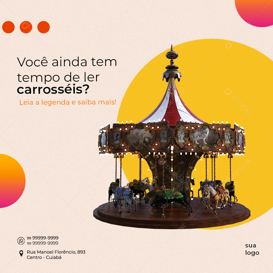Você Ainda Tem Tempo de Ler Carrosséis? Social Media PSD Editável
