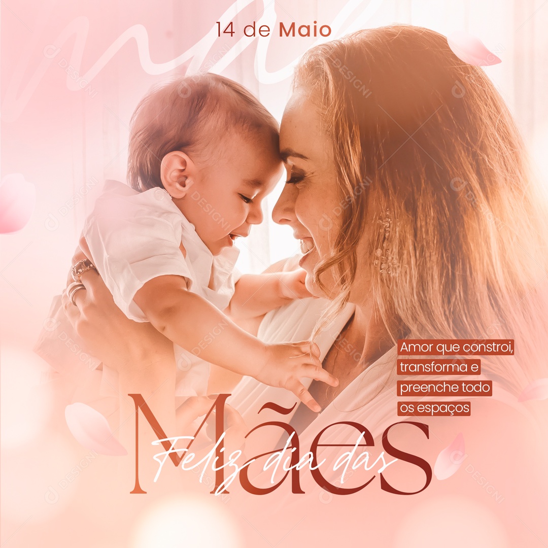 Social Media Dia Das Mães Amor Que Constrói PSD Editavel