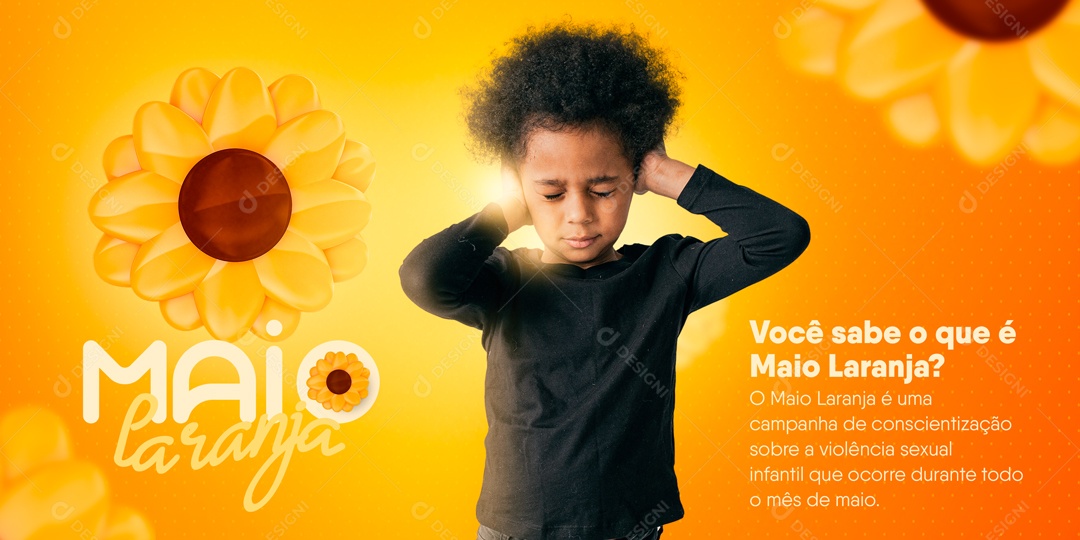 Social Media Maio Laranja Violência Sexual Infantil PSD Editavel