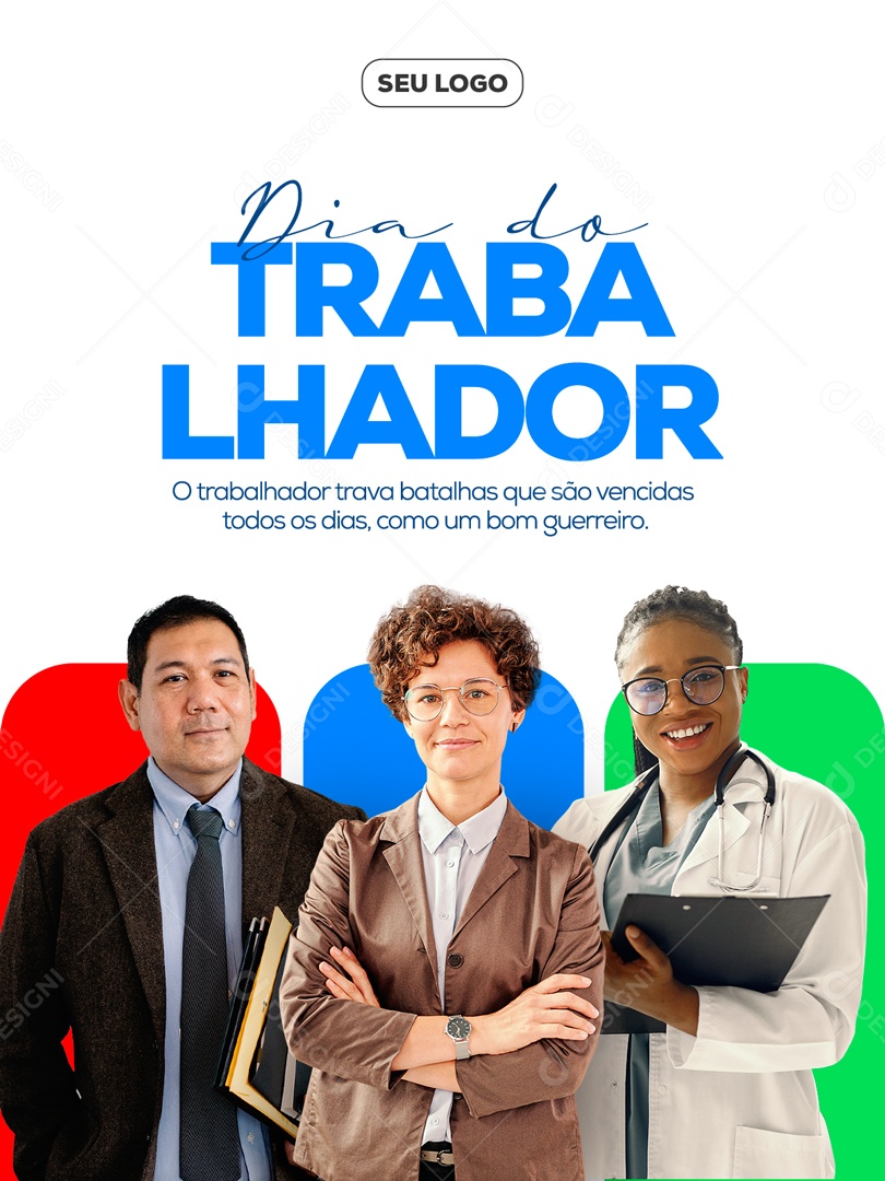 Social Media Dia Do Trabalhador Como Um Bom Guerreiro PSD Editavel