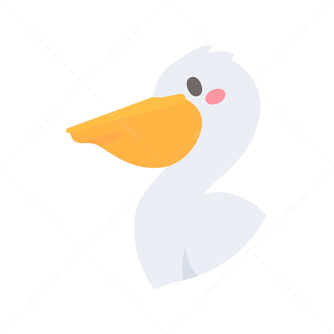 Desenho De Rosto De Pelicano Bebê Vetor EPS