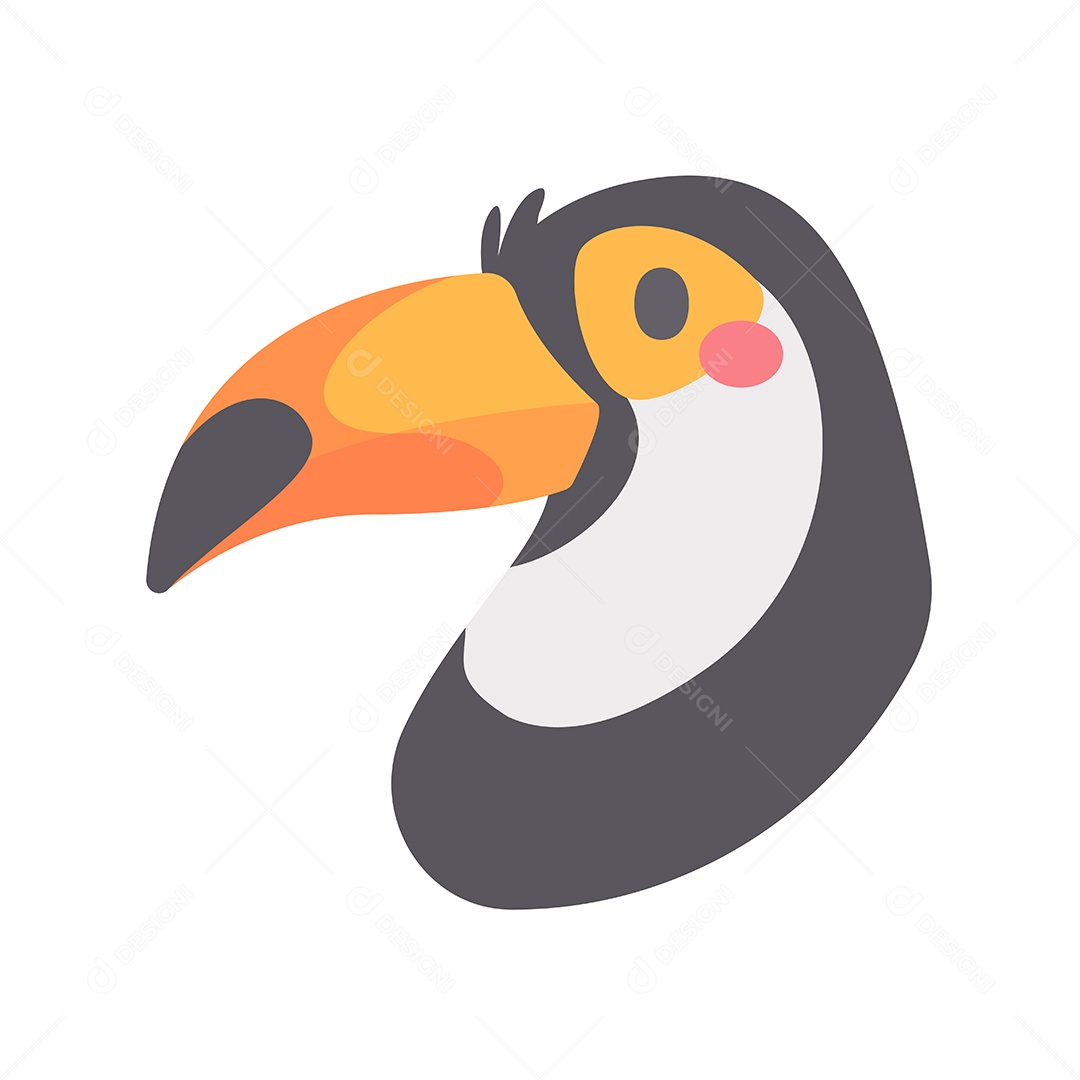 Desenho De Rosto De Tucano Bebê Vetor EPS