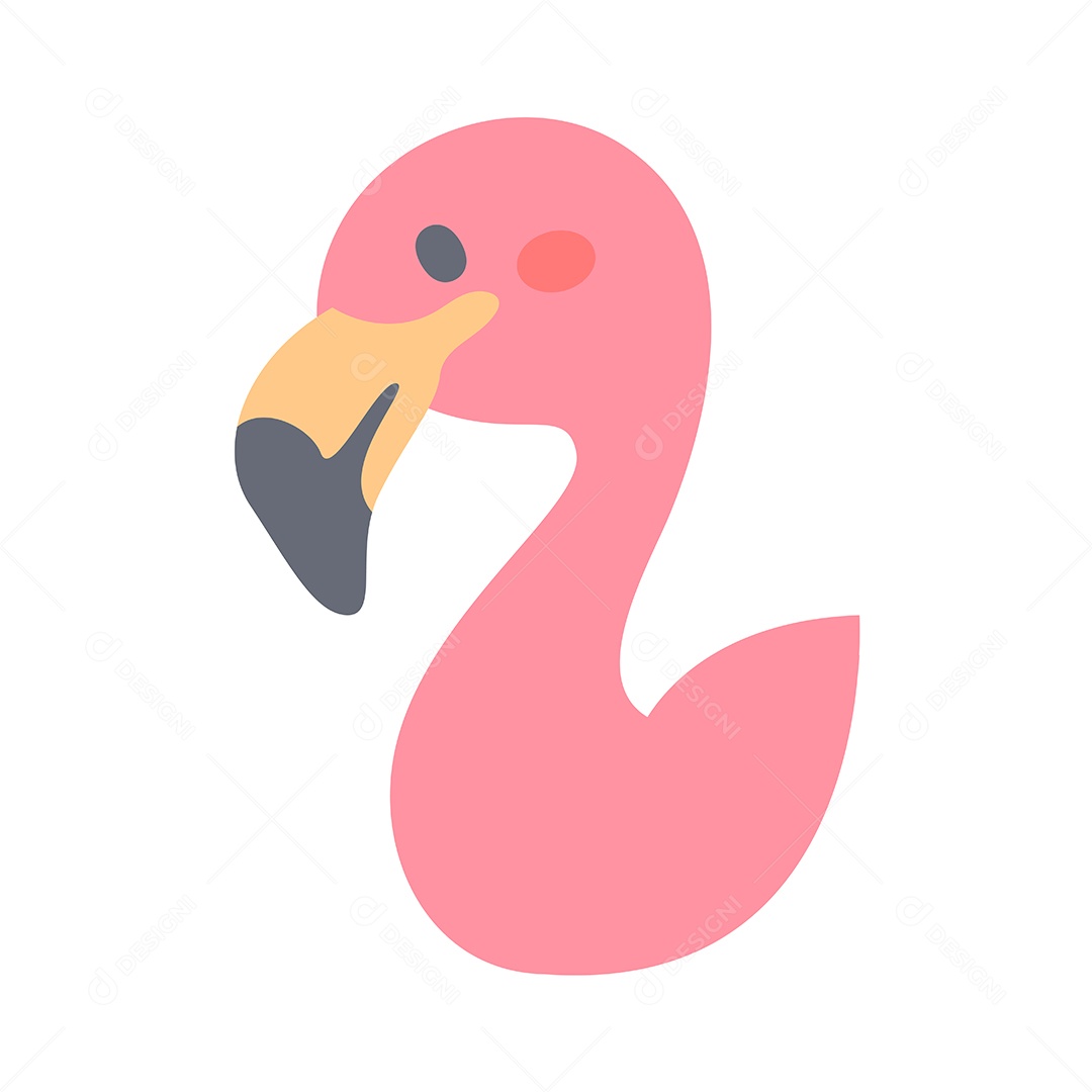 Desenho De Rosto De Flamingo Bebê Vetor EPS