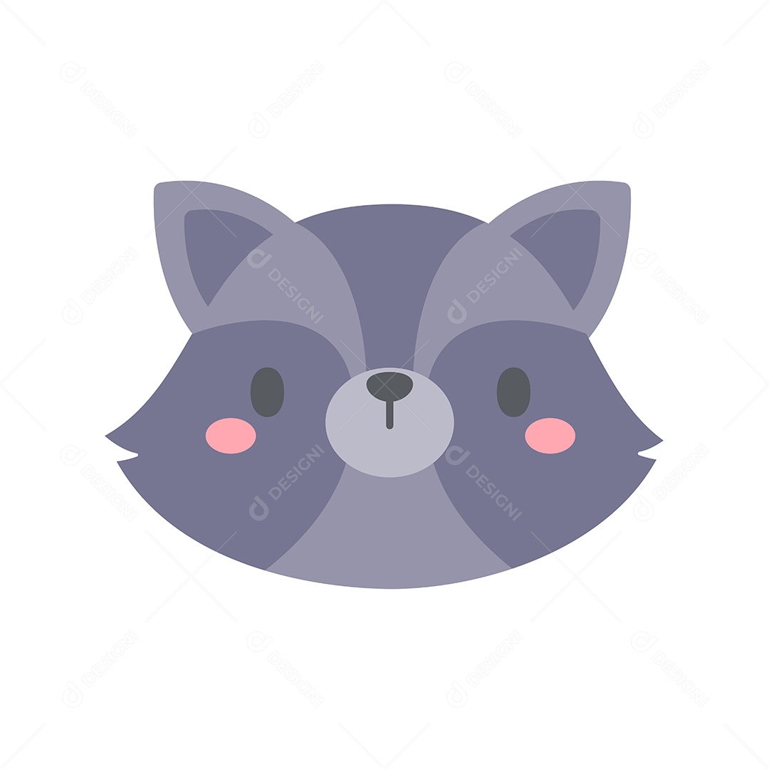 Desenho De Rosto De Guaxinim Bebê Vetor EPS