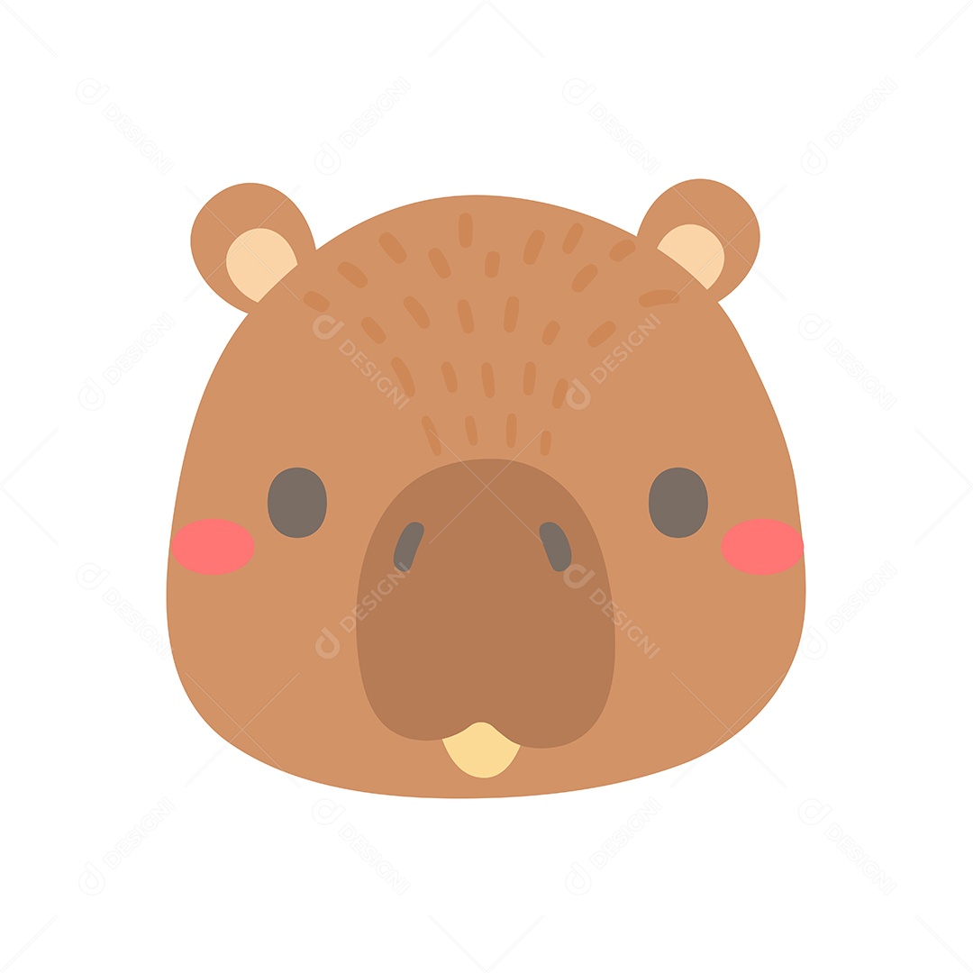 Desenho De Rosto De Capivara Bebê Vetor EPS