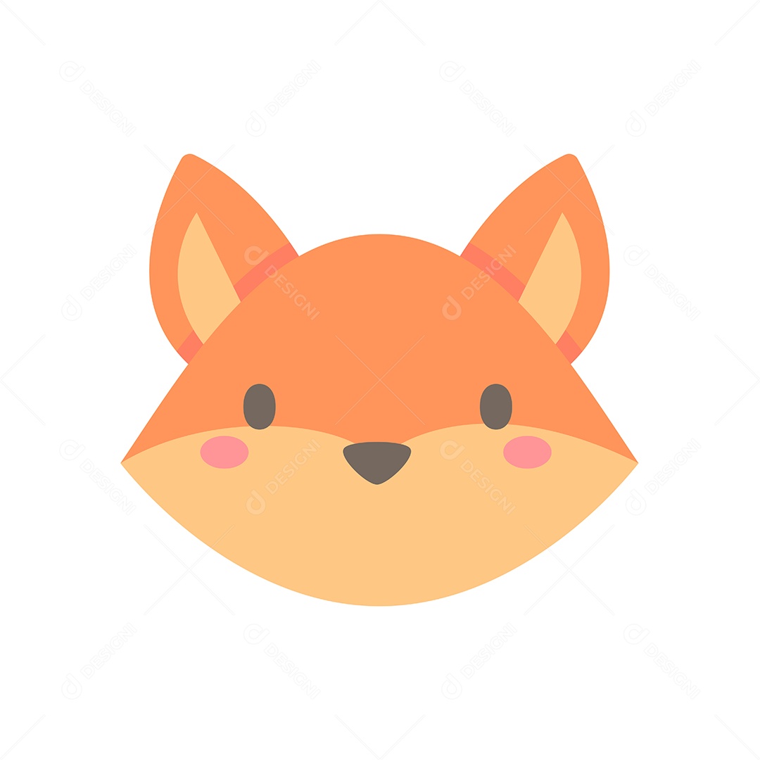 Desenho De Rosto De Raposa Bebê Vetor EPS