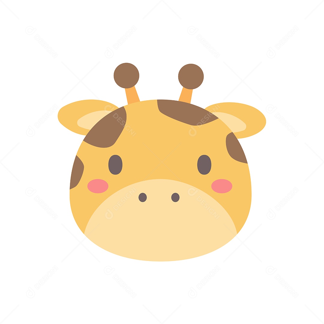 Desenho De Rosto De Girrafa Bebê Vetor EPS