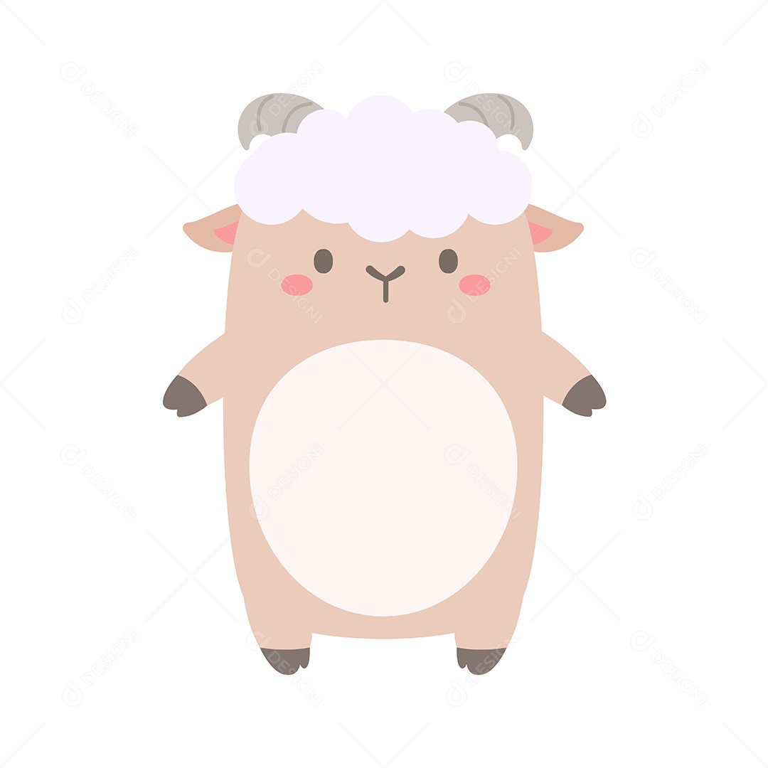 Desenho De Ovelha Sem Lã Vetor EPS