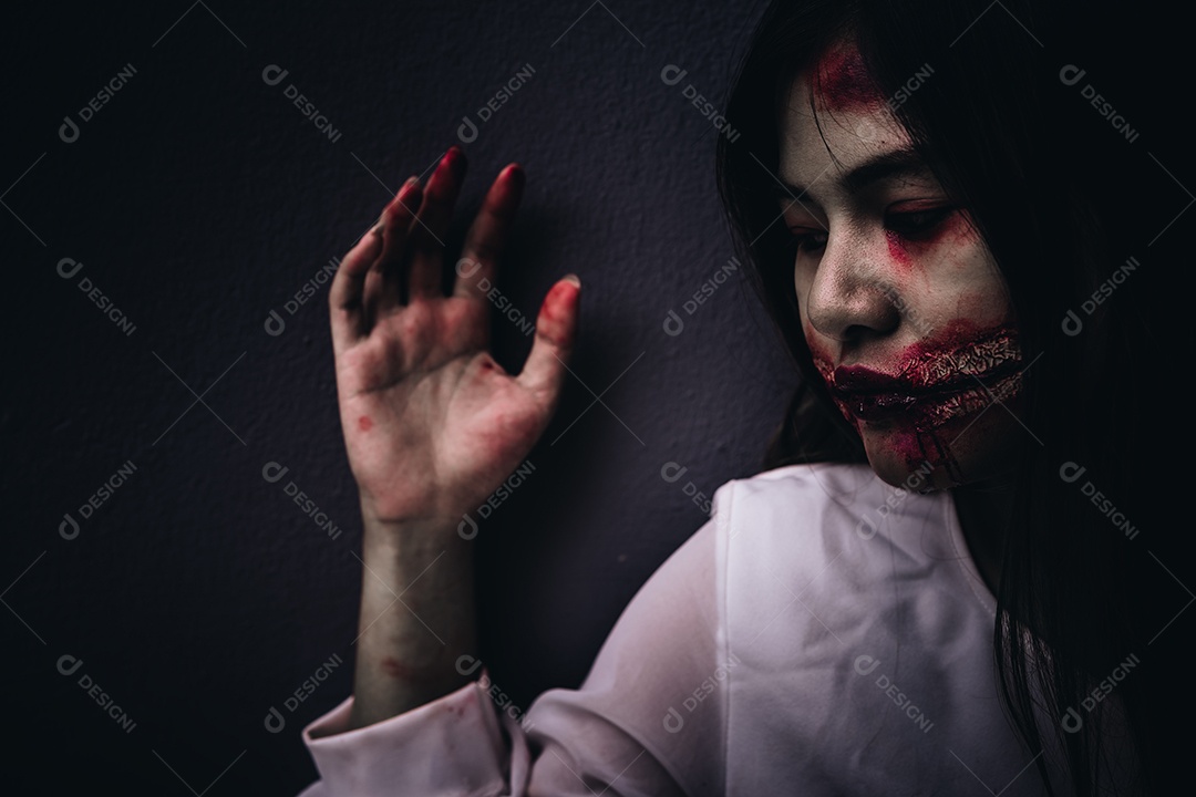 Personagem zumbi para festival de halloween