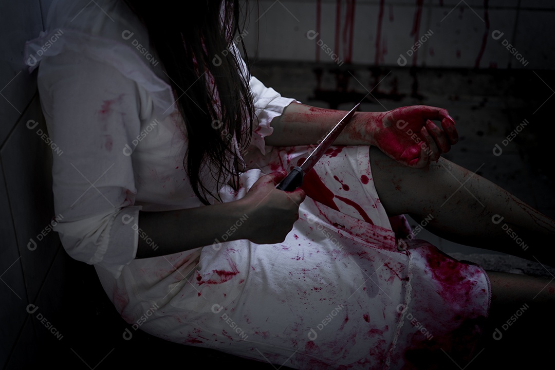 Menina fantasma, conceito halloween