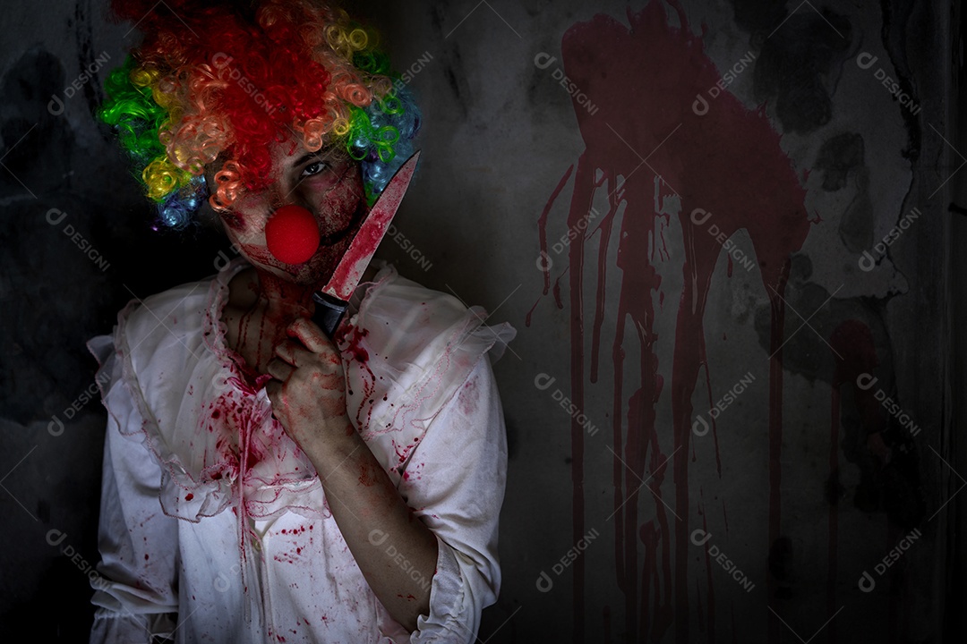 Mulher fantasma cena de terror, conceito halloween