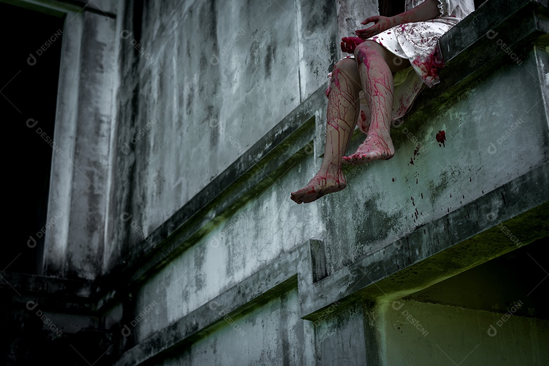 Menina fantasma, conceito halloween