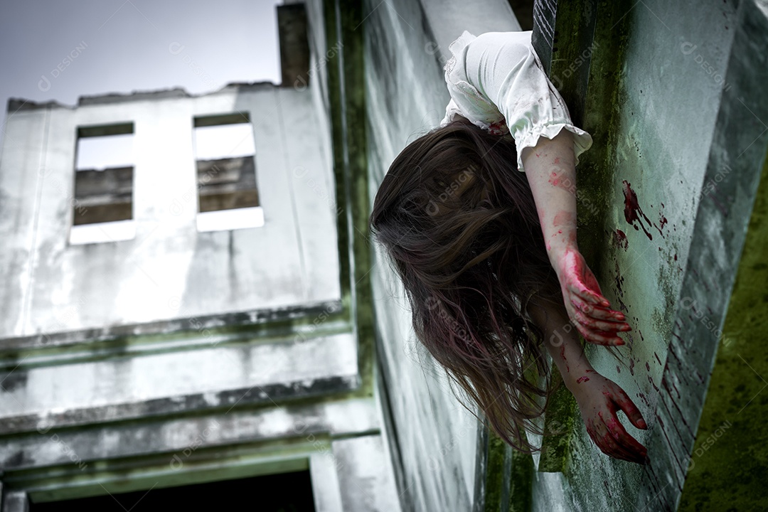 Menina fantasma, conceito halloween