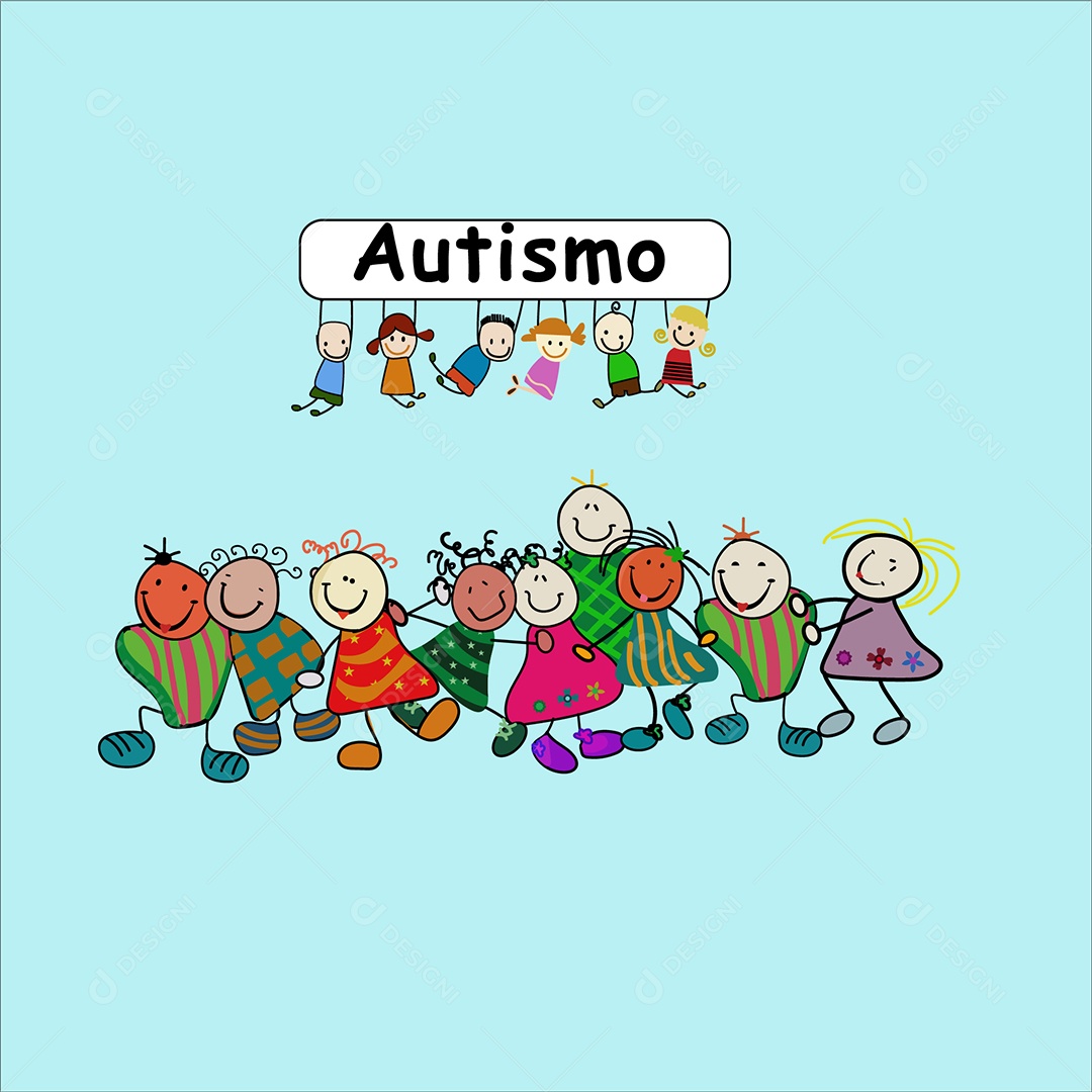 Ilustração Autismo AI Editável