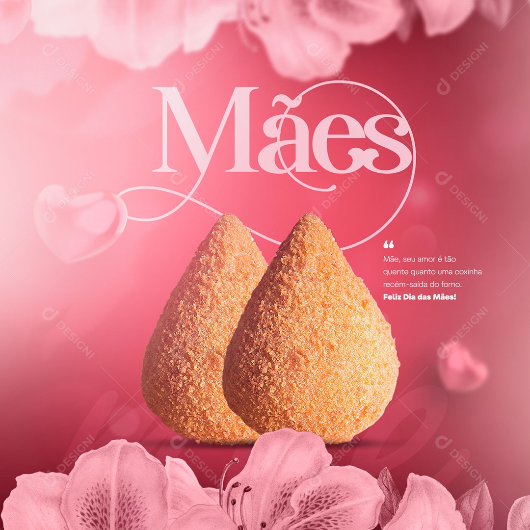 Mãe Seu Amor é Tão Quente Quanto Uma Coxinha Feliz Dia Das Mães Lanchonete Social Media PSD Editável