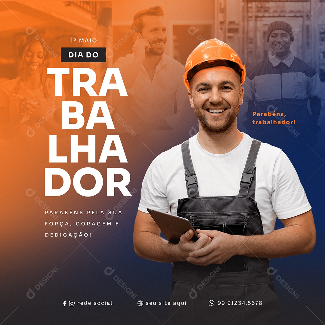 Social Media Dia Do Trabalhador 01 De Maio PSD Editável