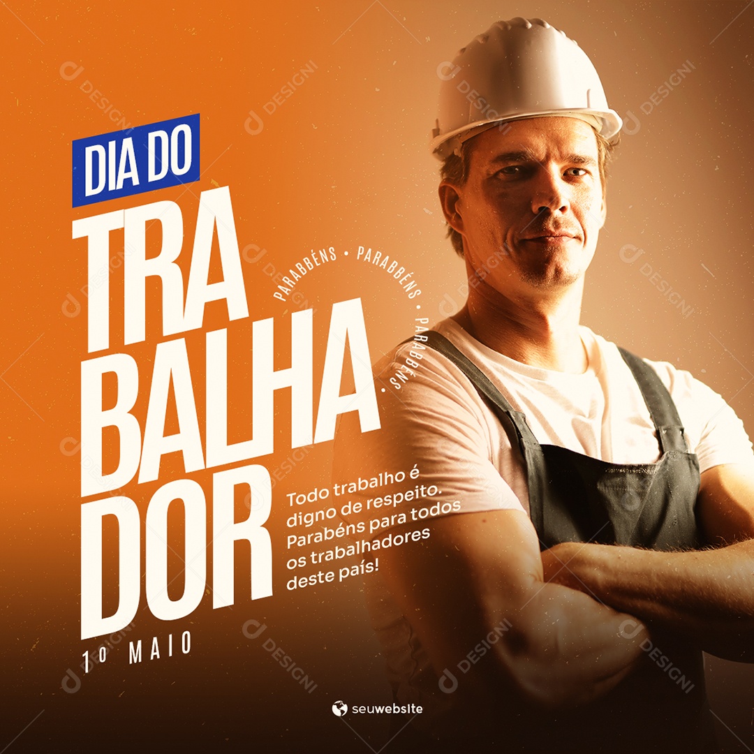 Social Media Dia Do Trabalhador 01 De Maio PSD Editavel